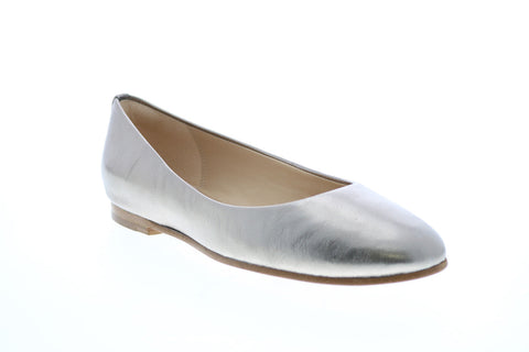 Clarks Grace Piper 26147878 Womens Silver Leather Slip On Ballet Flats Shoes