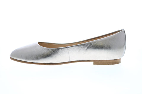 Clarks Grace Piper 26147878 Womens Silver Leather Slip On Ballet Flats Shoes