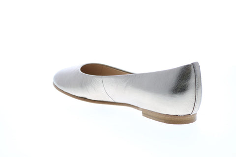 Clarks Grace Piper 26147878 Womens Silver Leather Slip On Ballet Flats Shoes