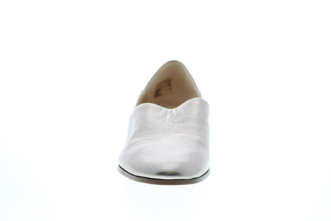 Clarks Pure Tone 26147917 Womens Gray Leather Slip On Loafer Flats Shoes