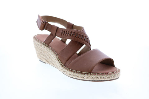 Clarks Petrina Bay 26147995 Womens Brown Leather Strap Wedges Heels Shoes