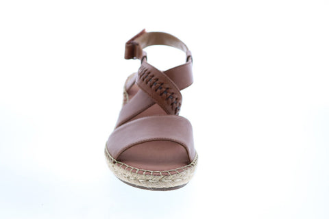 Clarks Petrina Bay 26147995 Womens Brown Leather Strap Wedges Heels Shoes