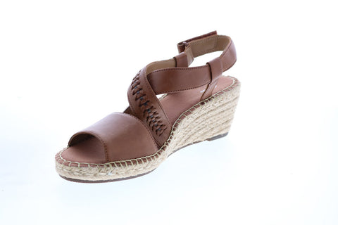 Clarks Petrina Bay 26147995 Womens Brown Leather Strap Wedges Heels Shoes