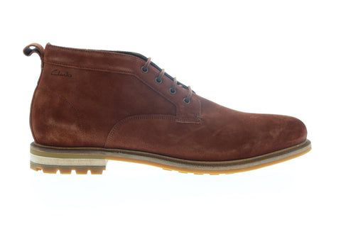 Clarks Foxwell Mid 26148010 Mens Brown Suede High Top Lace Up Chukkas Boots