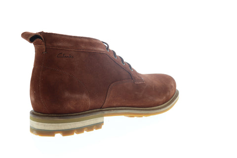 Clarks Foxwell Mid 26148010 Mens Brown Suede High Top Lace Up Chukkas Boots