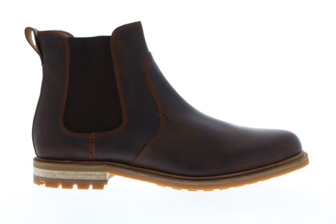 Clarks Foxwell Top 26148011 Mens Brown Leather Slip On Chelsea Boots Shoes
