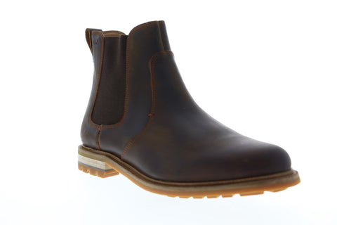 Clarks Foxwell Top 26148011 Mens Brown Leather Slip On Chelsea Boots Shoes