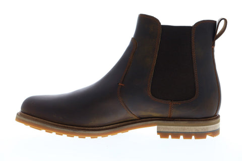 Clarks Foxwell Top 26148011 Mens Brown Leather Slip On Chelsea Boots Shoes