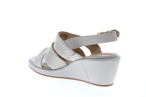 Clarks Un Plaza Go Combi 26148126 Womens Gray Wide Strap Wedges Heels Shoes