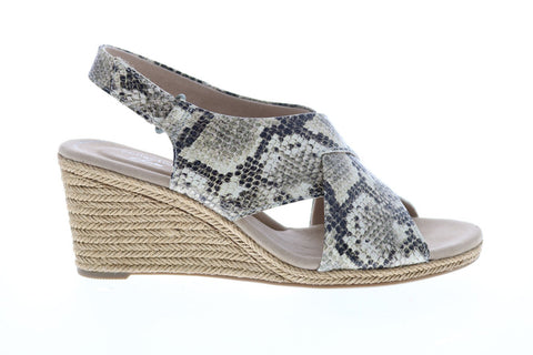 Clarks Lafley Alaine 26148134 Womens Brown Synthetic Strap Wedges Heels Shoes