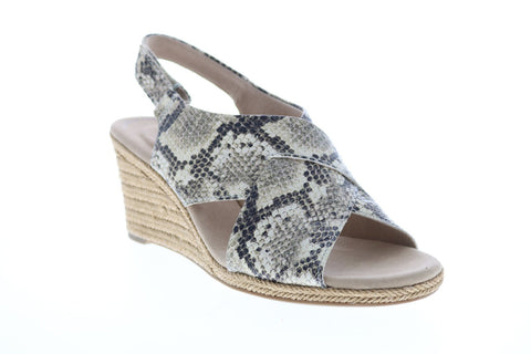 Clarks Lafley Alaine 26148134 Womens Brown Synthetic Strap Wedges Heels Shoes