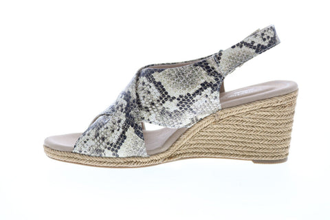 Clarks Lafley Alaine 26148134 Womens Brown Synthetic Strap Wedges Heels Shoes