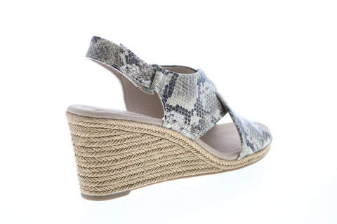 Clarks Lafley Alaine 26148134 Womens Brown Synthetic Strap Wedges Heels Shoes