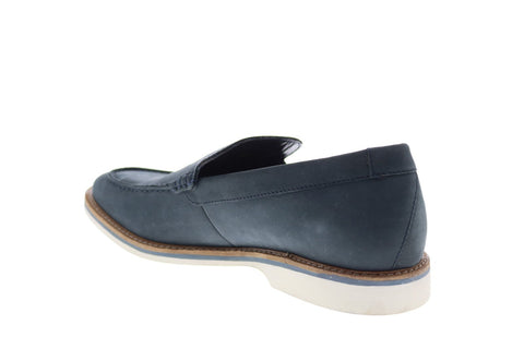 Clarks Atticus Edge 26148222 Mens Blue Nubuck Loafers & Slip Ons Casual Shoes