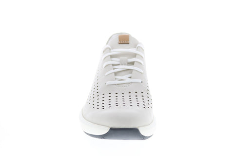 Clarks Un Rio Tie 26148256 Womens White Wide Leather Lifestyle Sneakers Shoes