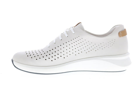 Clarks Un Rio Tie 26148256 Womens White Leather Lifestyle Sneakers Shoes