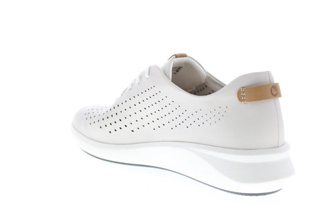 Clarks Un Rio Tie 26148256 Womens White Leather Lifestyle Sneakers Shoes