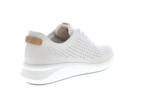 Clarks Un Rio Tie 26148256 Womens White Leather Lifestyle Sneakers Shoes
