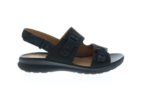 Clarks Un Adorn Sling 26148265 Womens Black Nubuck Strap Sandals Shoes