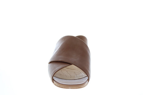 Clarks Sheer 35 Mule 26148405 Womens Brown Leather Slip On Mules Heels Shoes