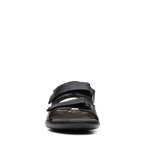 Clarks Ellison Bay 26148456 Mens Black Leather Strap Sport Sandals Shoes