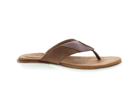 Clarks Ellison Easy 26148460 Mens Brown Leather Flip-Flops Sandals Shoes