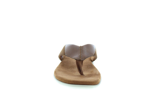 Clarks Ellison Easy 26148460 Mens Brown Leather Flip-Flops Sandals Shoes