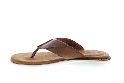 Clarks Ellison Easy 26148460 Mens Brown Leather Flip-Flops Sandals Shoes