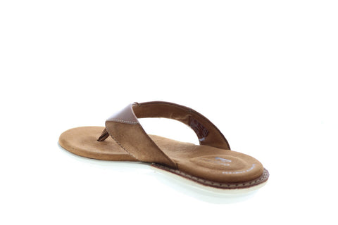 Clarks Ellison Easy 26148460 Mens Brown Leather Flip-Flops Sandals Shoes