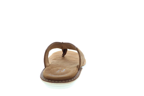 Clarks Ellison Easy 26148460 Mens Brown Leather Flip-Flops Sandals Shoes