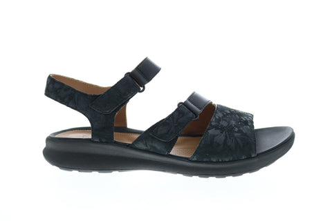 Clarks Un Adorn Ease 26148559 Womens Black Leather Strap Sandals Shoes