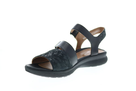 Clarks Un Adorn Ease 26148559 Womens Black Leather Strap Sandals Shoes