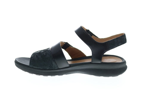 Clarks Un Adorn Ease 26148559 Womens Black Leather Strap Sandals Shoes
