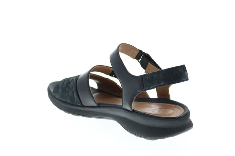Clarks Un Adorn Ease 26148559 Womens Black Leather Strap Sandals Shoes