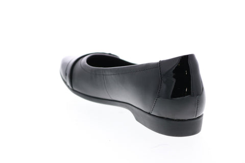 Clarks Un Darcey Go 26148561 Womens Black Leather Slip On Ballet Flats Shoes