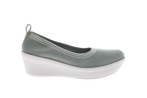 Clarks Step Rose Fern 26148605 Womens Green Canvas Slip On Ballet Flats Shoes