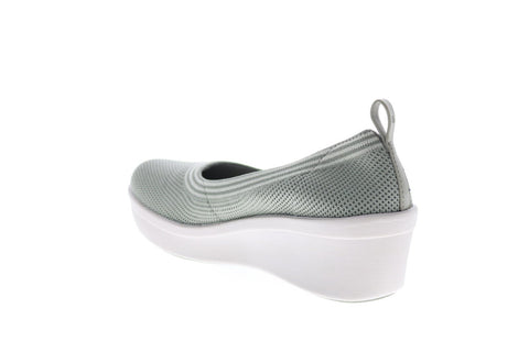 Clarks Step Rose Fern 26148605 Womens Green Canvas Slip On Ballet Flats Shoes