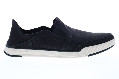Clarks Step Isle Row 26148613 Mens Black Canvas Slip On Casual Loafers Shoes
