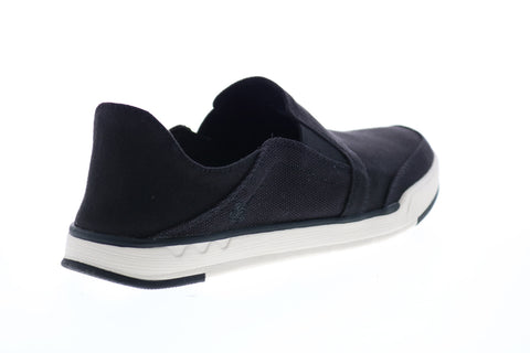 Clarks Step Isle Row 26148613 Mens Black Canvas Slip On Casual Loafers Shoes