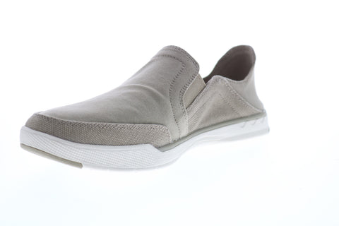 Clarks Step Isle Row 26148616 Mens Gray Canvas Slip On Casual Loafers Shoes