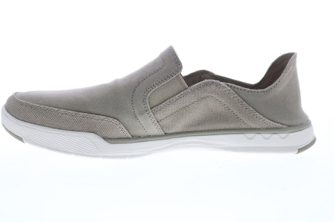 Clarks Step Isle Row 26148616 Mens Gray Canvas Slip On Casual Loafers Shoes