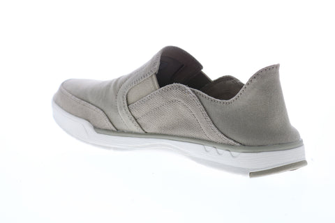 Clarks Step Isle Row 26148616 Mens Gray Canvas Slip On Casual Loafers Shoes