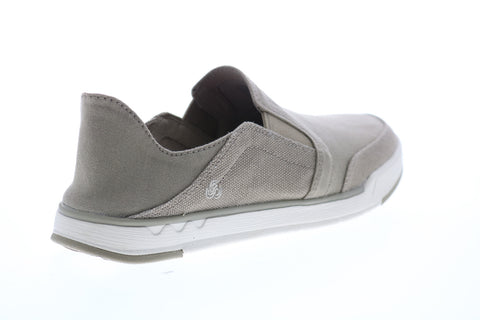 Clarks Step Isle Row 26148616 Mens Gray Canvas Slip On Casual Loafers Shoes