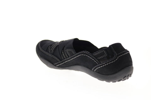 Clarks Haley Rose 26148645 Womens Black Wide Suede Lace Up Loafer Flats Shoes