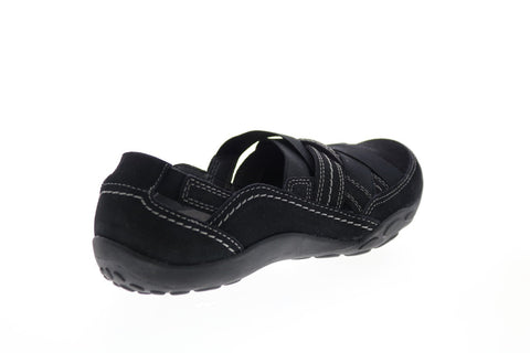 Clarks Haley Rose 26148645 Womens Black Wide Suede Lace Up Loafer Flats Shoes