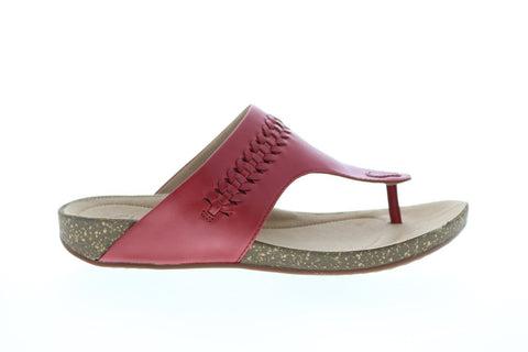 Clarks Un Perri Vibe 26148697 Womens Red Wide Flip-Flops Sandals Shoes
