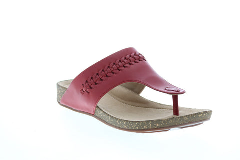 Clarks Un Perri Vibe 26148697 Womens Red Wide Flip-Flops Sandals Shoes