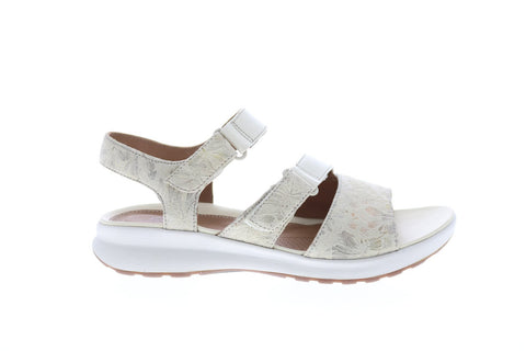 Clarks Un Adorn Ease 26148725 Womens Beige Leather Strap Sandals Shoes