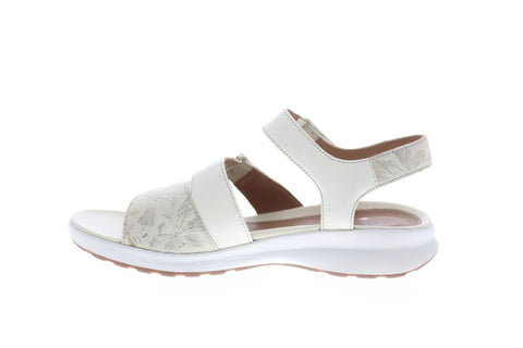 Clarks Un Adorn Ease 26148725 Womens Beige Leather Strap Sandals Shoes
