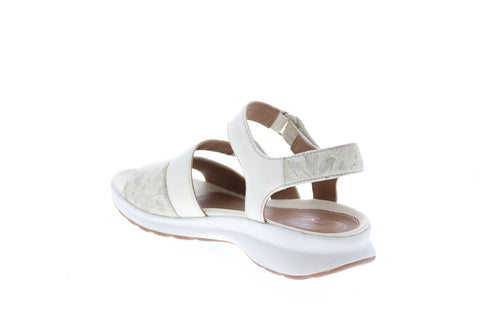Clarks Un Adorn Ease 26148725 Womens Beige Leather Strap Sandals Shoes